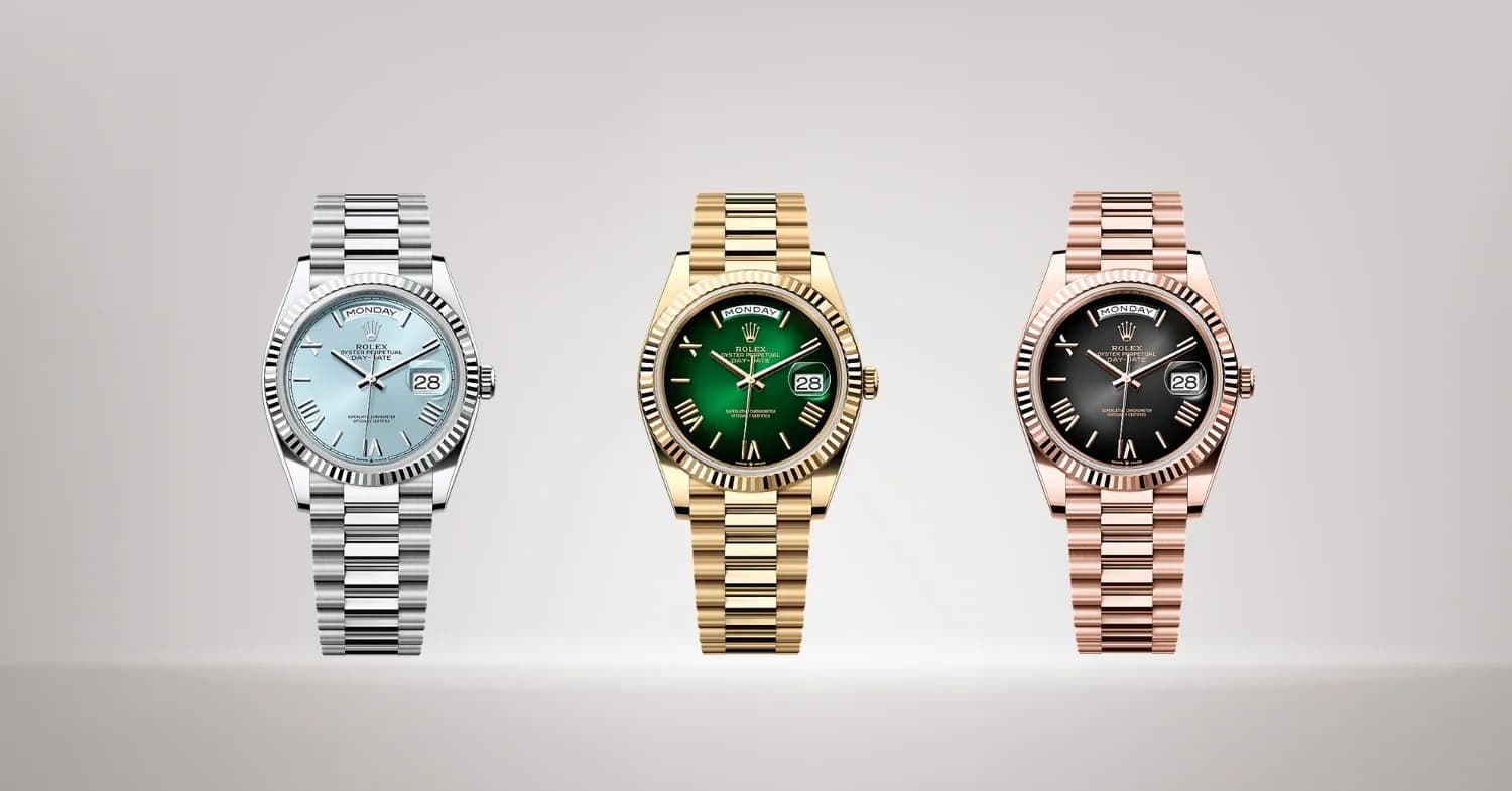 Rolex Day-Date gold watch — sell luxury watches at Roma Jewelry.